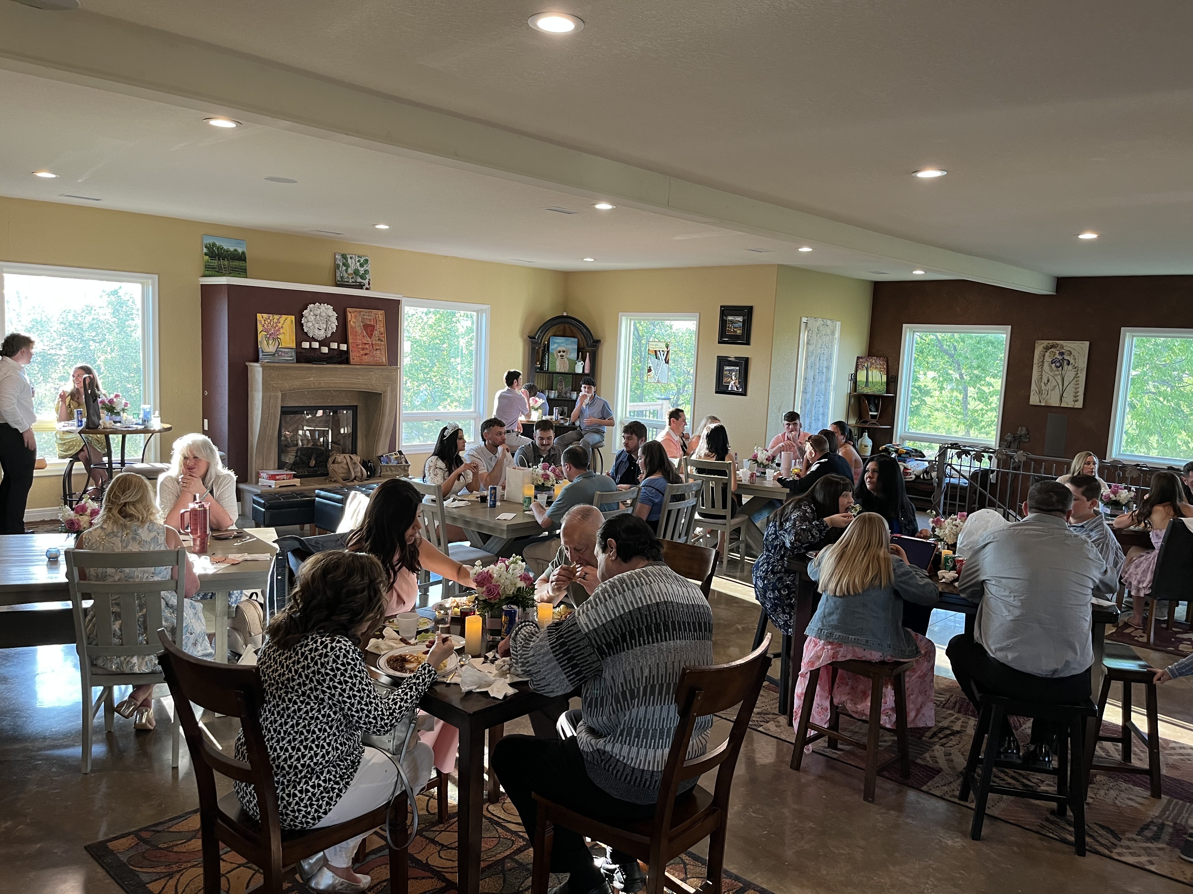 Guests enjoying a wine event and gathering at Fence Stile Vineyards