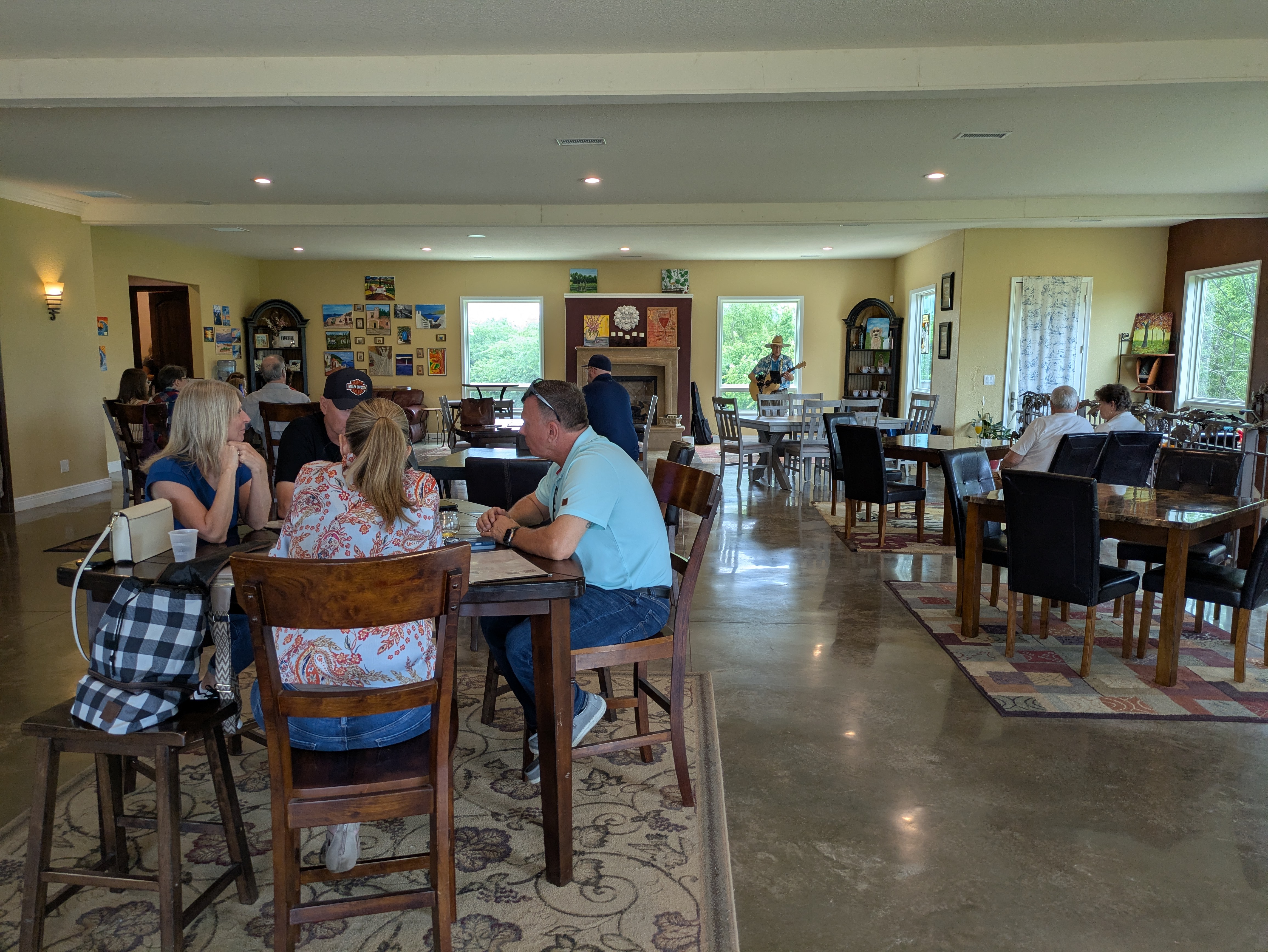 Guests gathered in the tasting room for a private event at Fence Stile