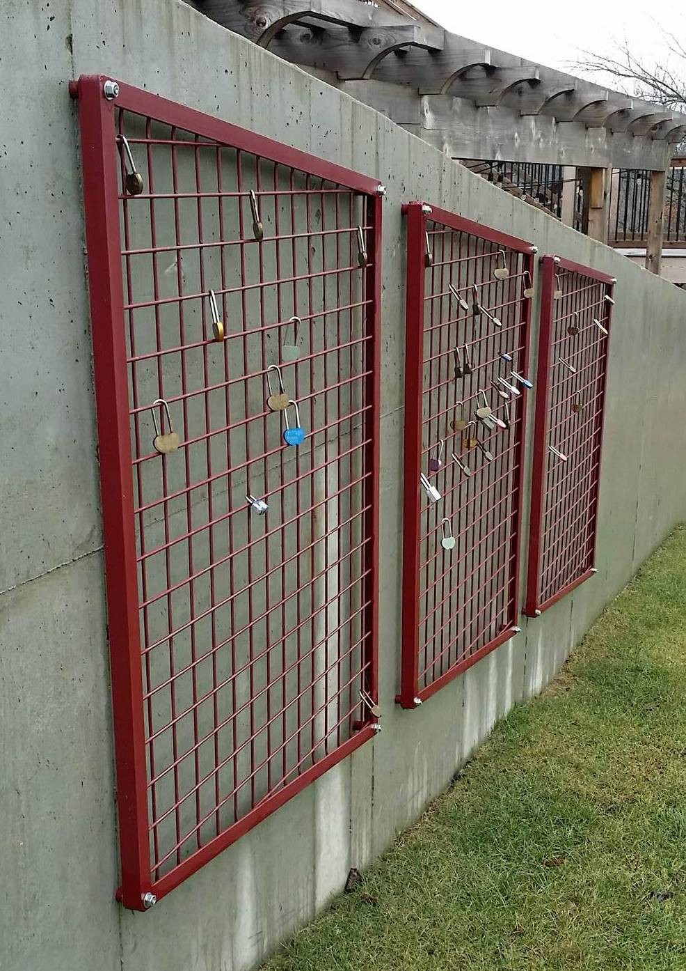 Love Lock wall at Fence Stile Vineyards