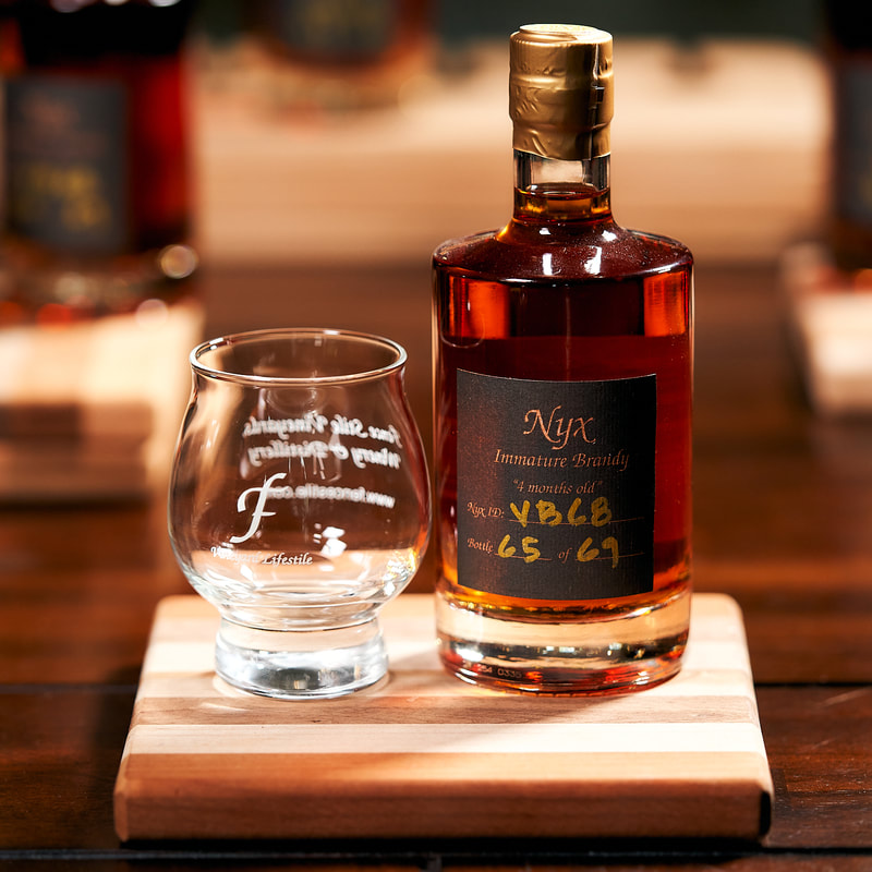 NYX Estate Brandy distilled from estate Vidal Blanc grapes