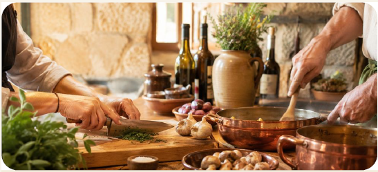 Portuguese meal served with wine during the Portugal 2027 journey