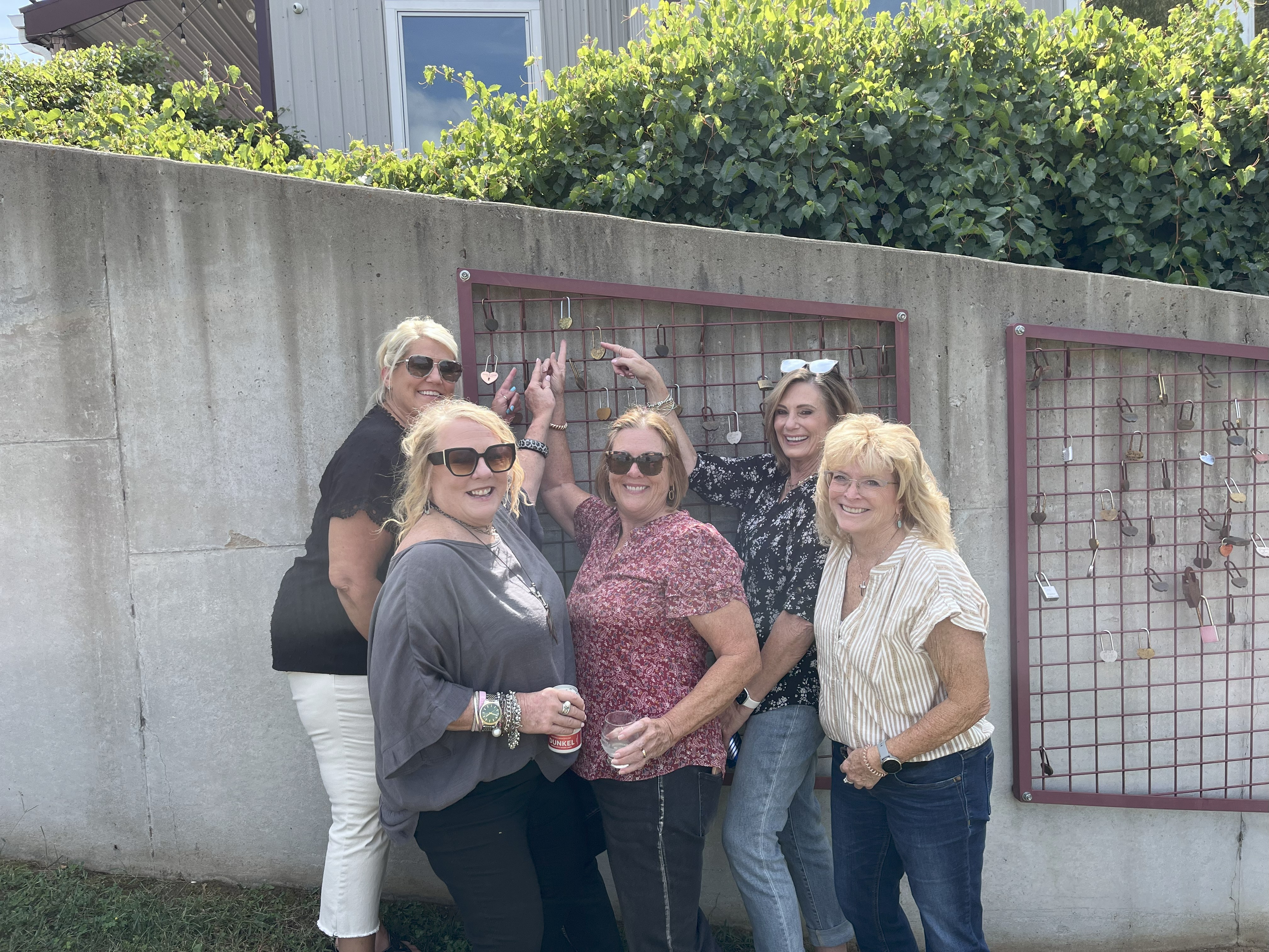 Love Lock wall at Fence Stile Vineyards for romantic and friendship winery visits