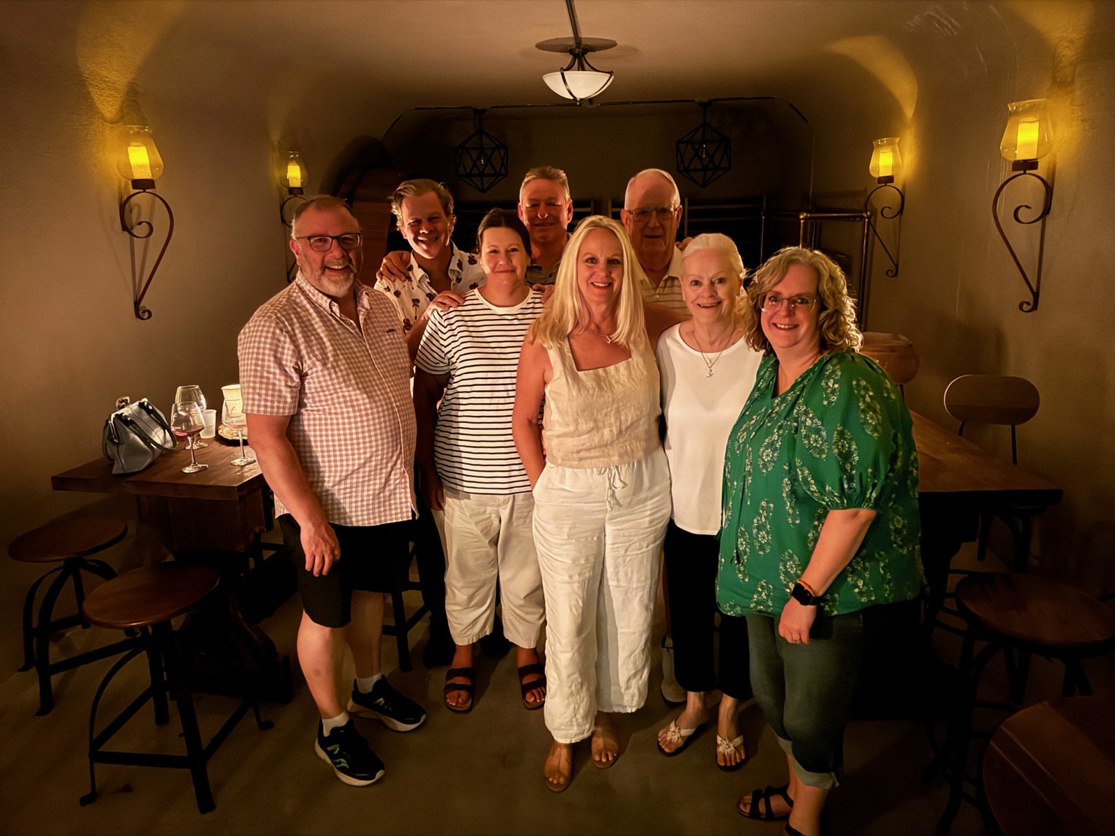 Guests inside the Fence Stile wine cave during a guided tour