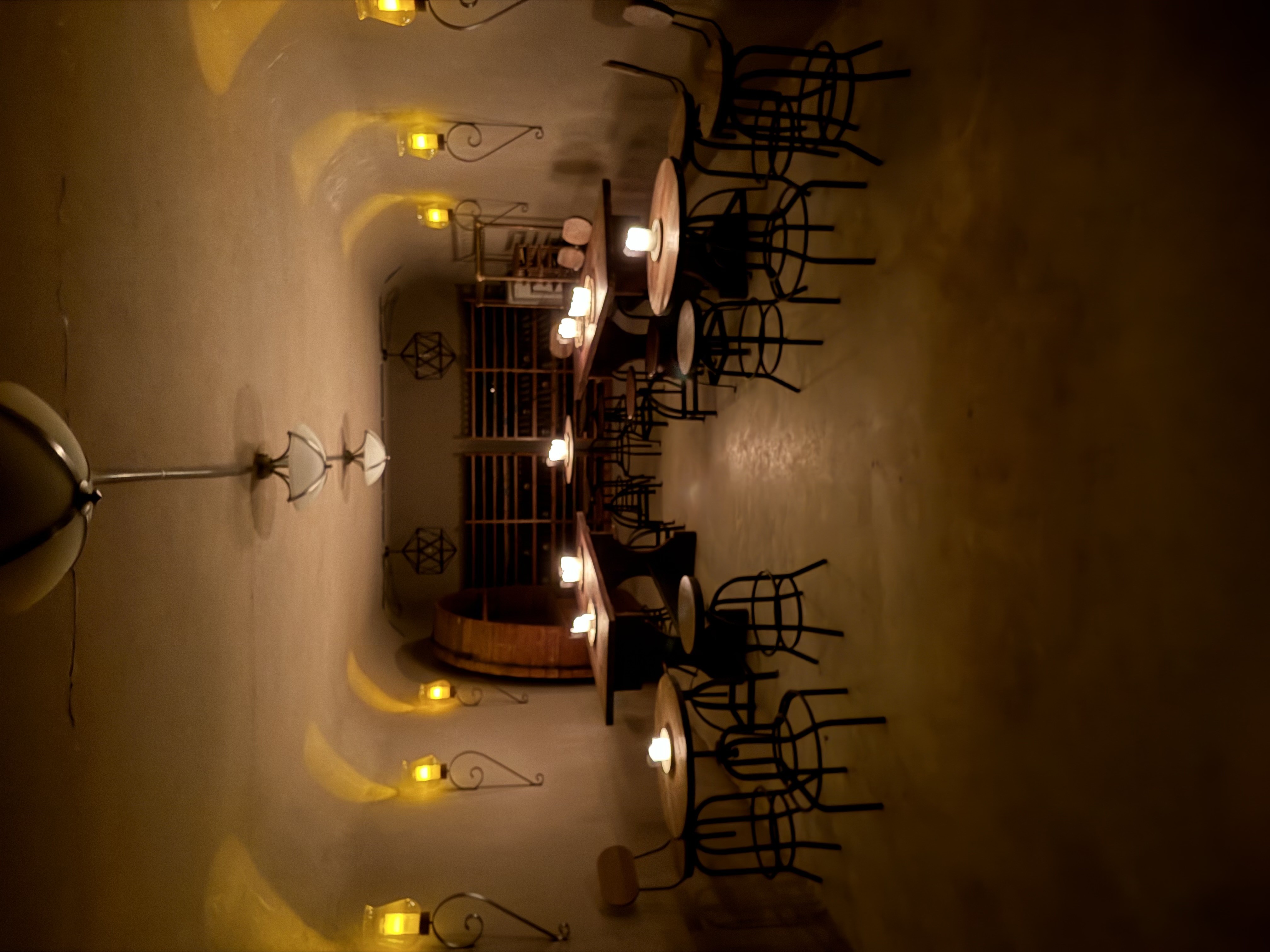 Candlelit wine cave at Fence Stile Vineyards