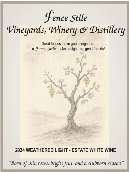 Weathered Light 2024 Estate White Wine label